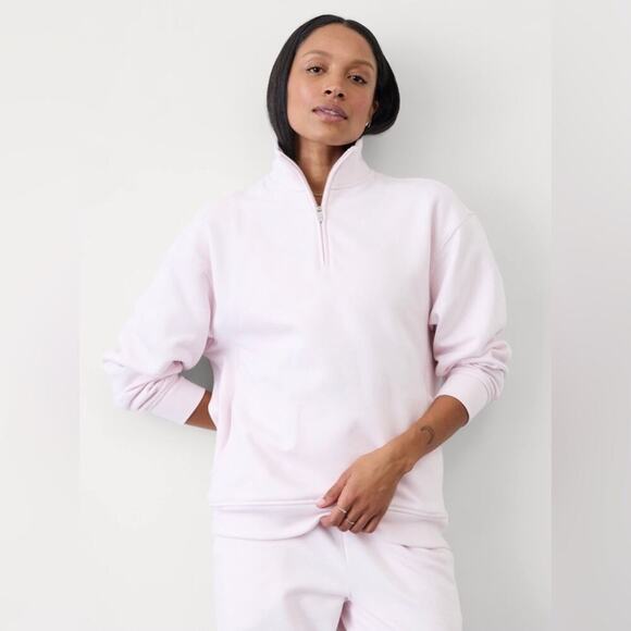 Athleta Forever Fleece 1/4 Zip Sweatshirt in Shell Size XL. - Picture 12 of 16